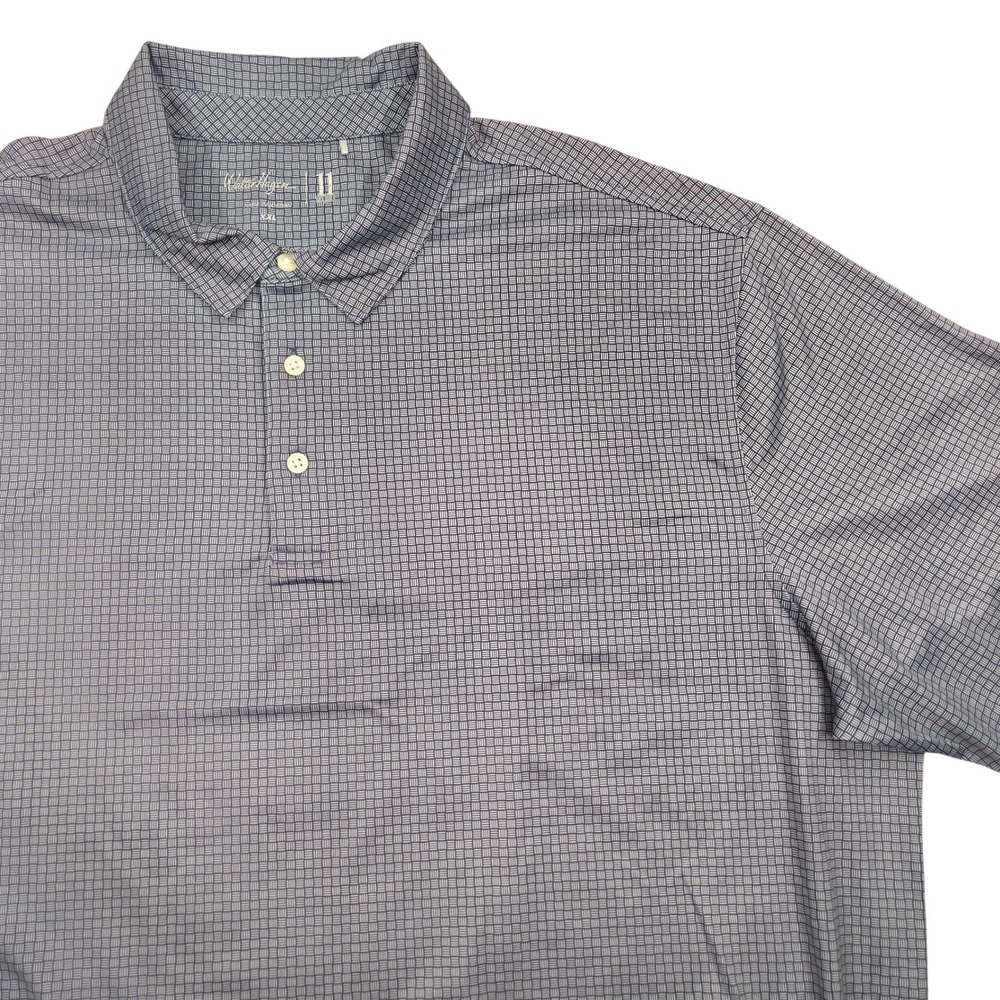 Walter Hagen Golf Polo Shirt AOP‎ Performance Stretch Elastic Tail Blue Mens XXL